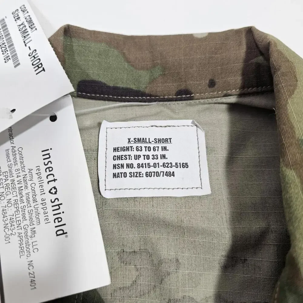 US Army Combat Shirt Coat Insect Guard Uniform Military X-Small Short NWT - Picture 8 of 10